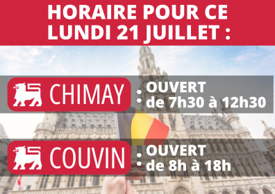 📢 INFO HORAIRES – LUNDI 21 Juillet 📢